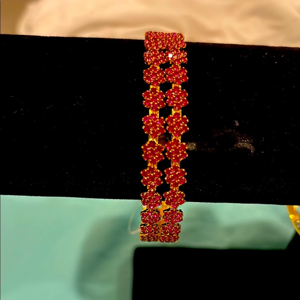 Elegant Red Floral Bracelet